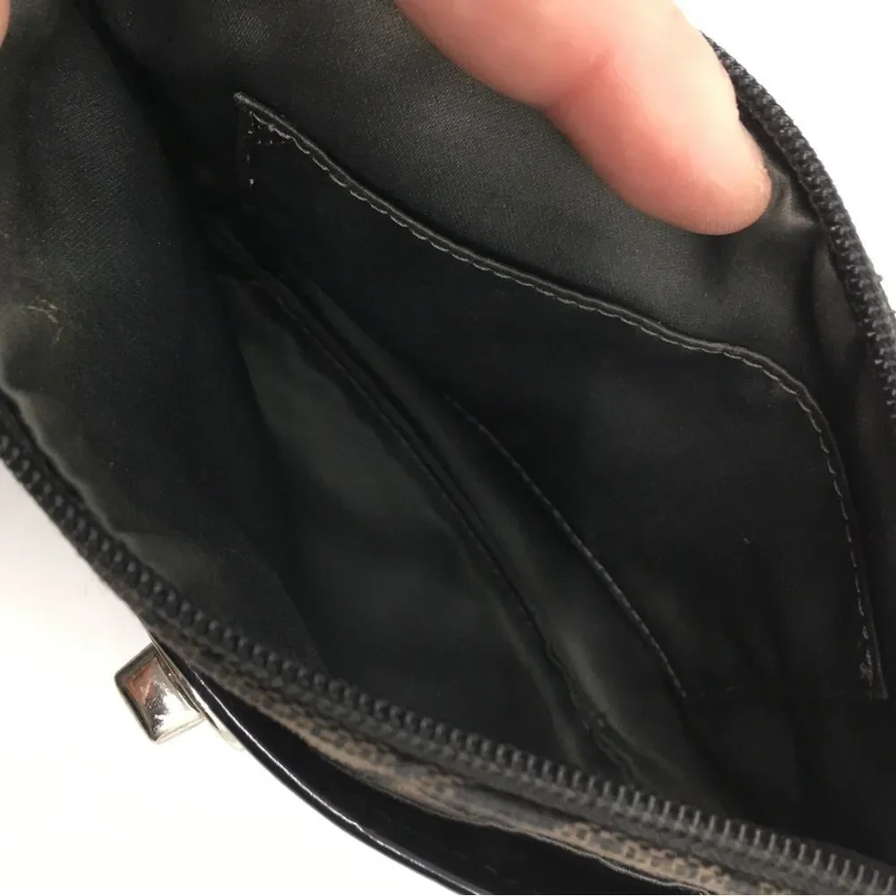 Coach PROJECT Signature Jacquard Turnlock Wristlet Pouch Black